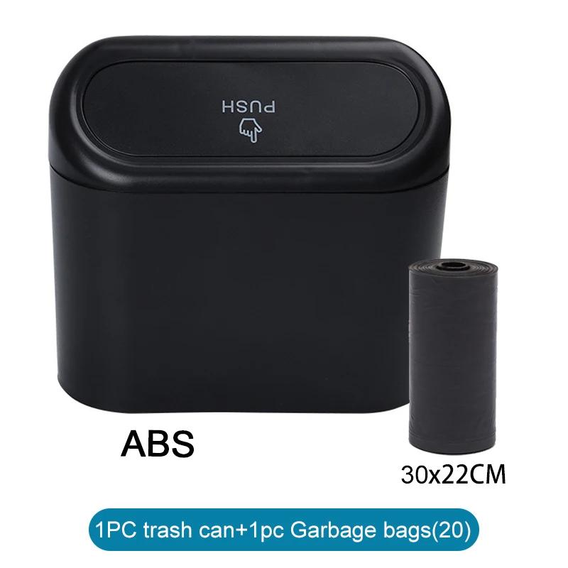 Car Trash Can with Lid Hanging Dustbin Garbage Box Car Interior Storage Case Trash Door Seat Clip Stand Holder Car Accessories