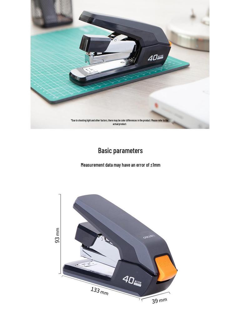 Deli Stationery Student & Office Labor-Saving Stapler, Large & Medium Sizes, Thickened Design
