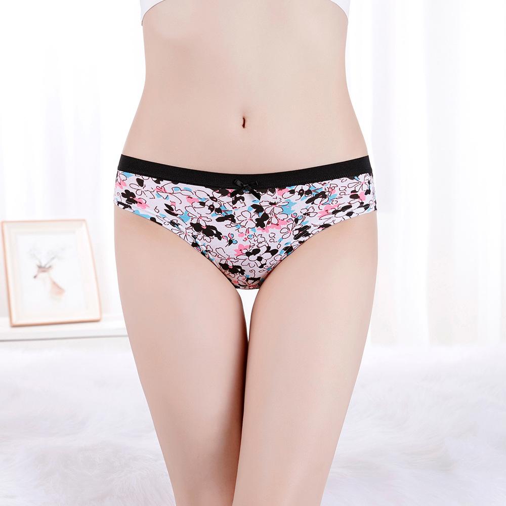 Women Underwear Panties Cotton Sexy Bikini Briefs Paisley Pattern Soft Ladies Knickers Lingerie Lot 6 PCS