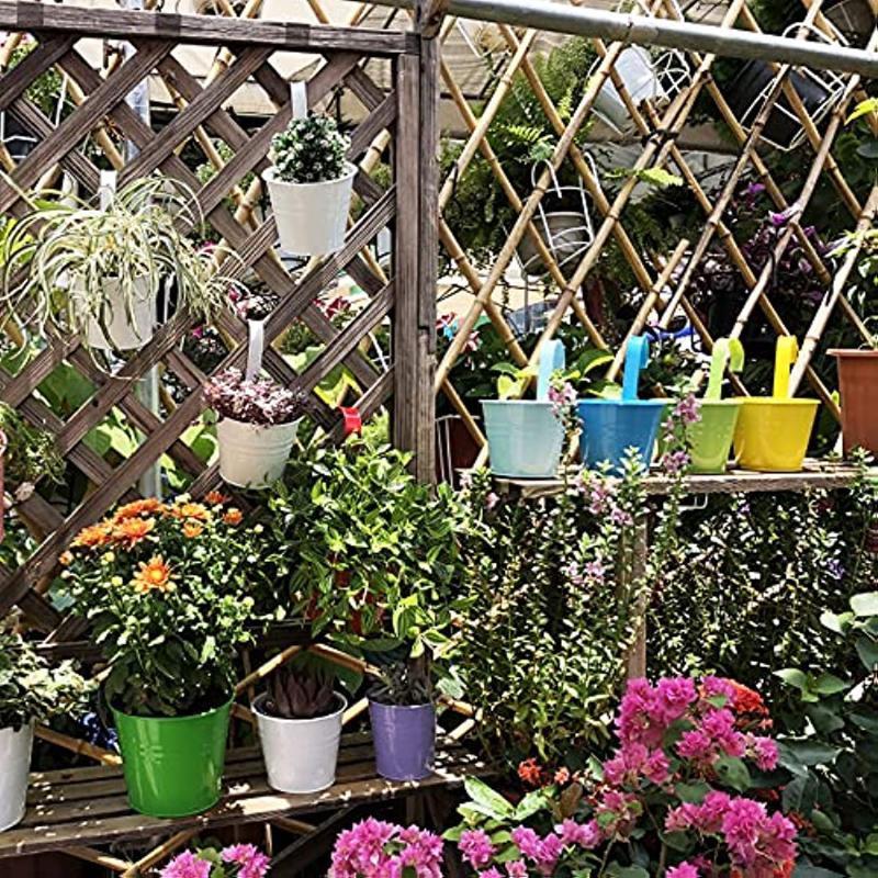 Подвесной кашпо, перила, балконный кашпо для комнатных уличных растений, металлическое ведро для трав, для оконного настенного забора со съемными крючками