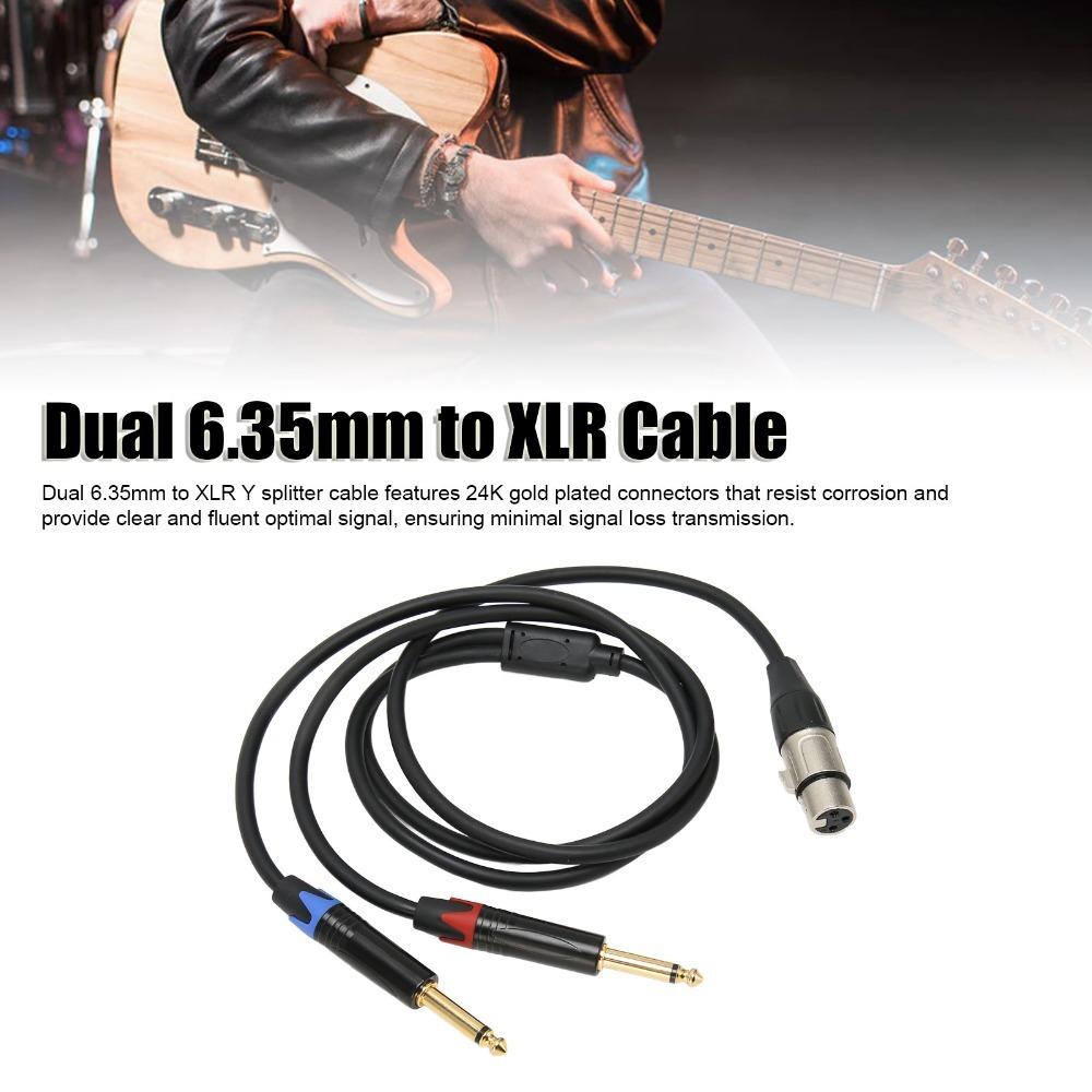 Y Splitter Dual 6.35mm Male to XLR Female Dual 1/4 Inch to XLR Cable Audio Recording