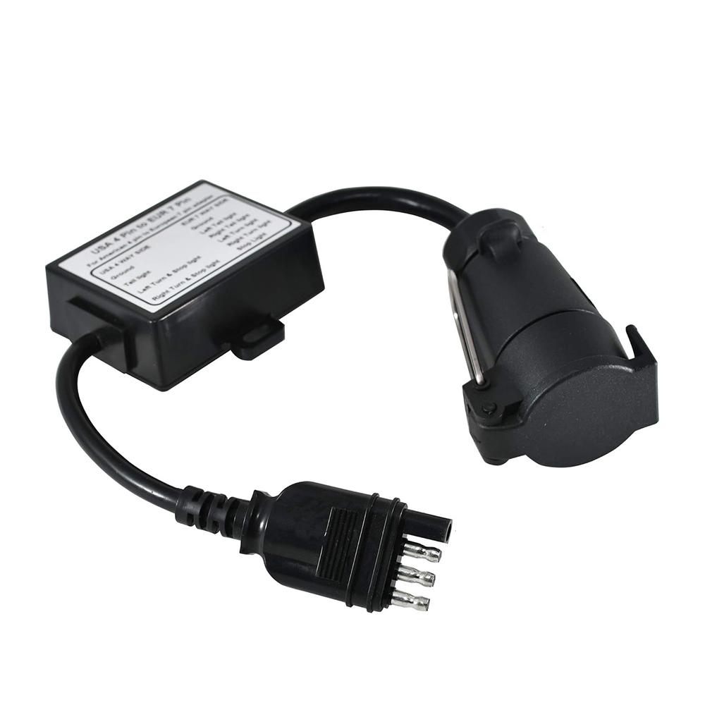 1Pc Portable Trailer Connector Accessories American 4-pin To European 7-pin Adapter Trailer Harness Connection Converter