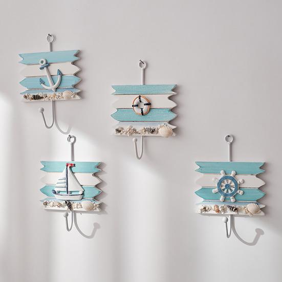 Coat Hook with Hanging Holes No Drilling Needed Hooks Marine Style Iron Wall Hook for Entryway Bathroom Kitchen Keys