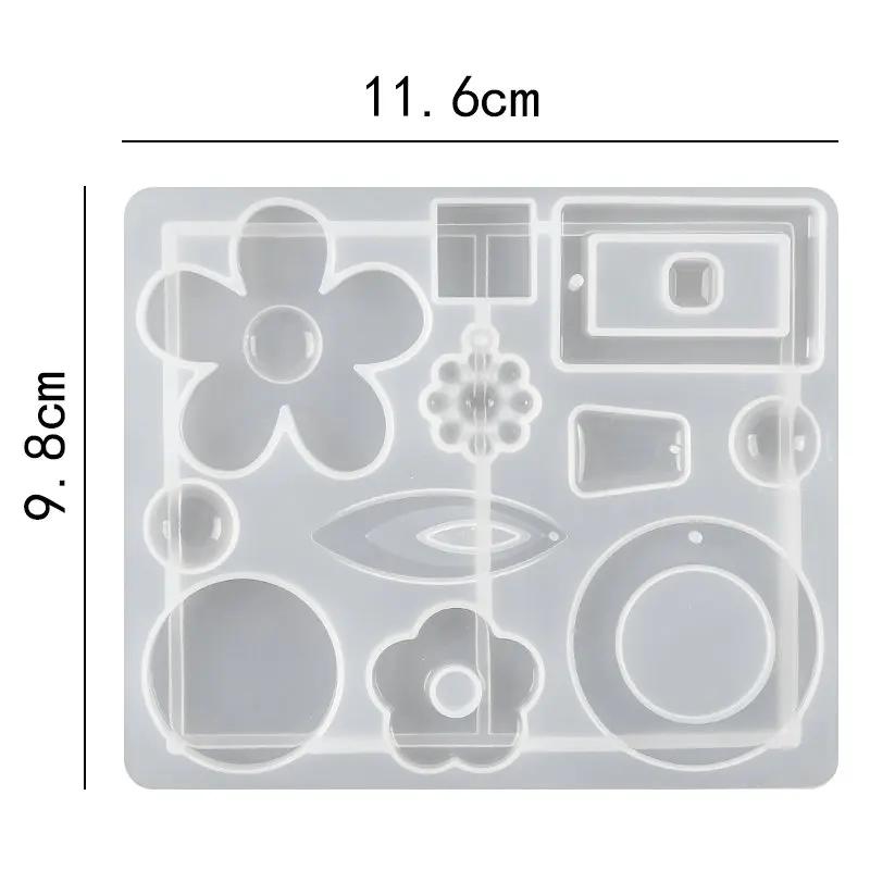 Earring Resin Molds Epoxy Resin Silicone Jewelry Mold with Hole Casting Molds in Various Shapes and Sizes for Earring Making DIY