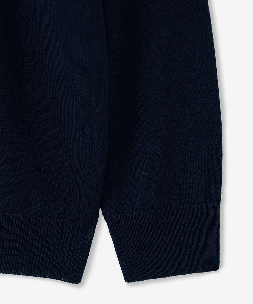 BLOND9 Button Collar Knit_Navy