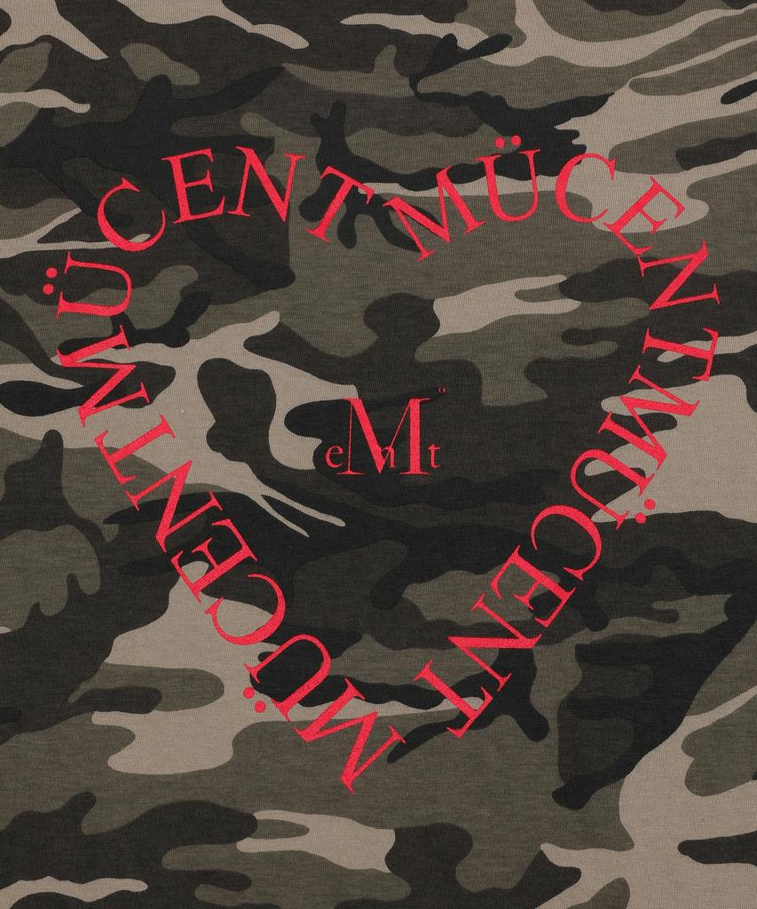 MUCENT Miloti Heart Lettering Logo Camo Short Sleeve T-Shirt Unisex