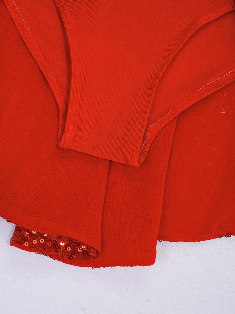 Kids Girls Halloween Cosplay Circus Ringmaster Dress Up Costume Sequins Jazz Dance Wear Leotard Dress