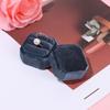 Восьмиугольная квадратная шкатулка для украшений из бархата со съемной крышкой, двойная коробка для хранения колец, дисплей для колец