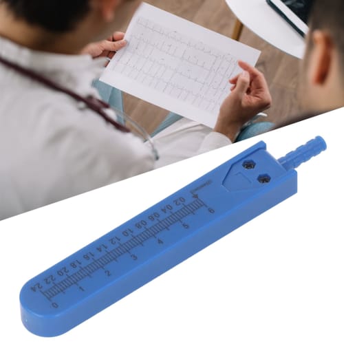 Stainless Steel ECG Caliper with Clear Graduations, High-Precision Nursing Measurement Tool (Blue)