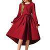 Girls' Long Sleeve Dress Belted Semi-Formal Party Dress
