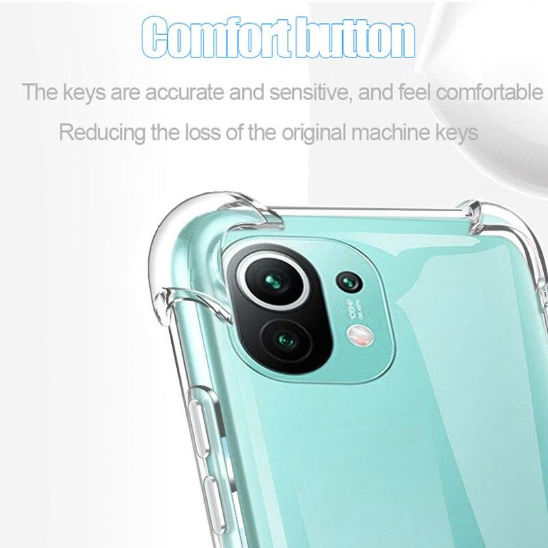 Shockproof Phone Case For Samsung Galaxy S20 S10 A51 A52 Xiaomi Mi Poco X3 Pro Redmi 9C Huawei P30 Honor 9A 8A Oneplus 8T Transparent Silicone Cover
