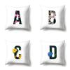 Polyester Pillowcase Flower Decoration Home 26 English Letter Printing Pillowcase Car Cushion Cover