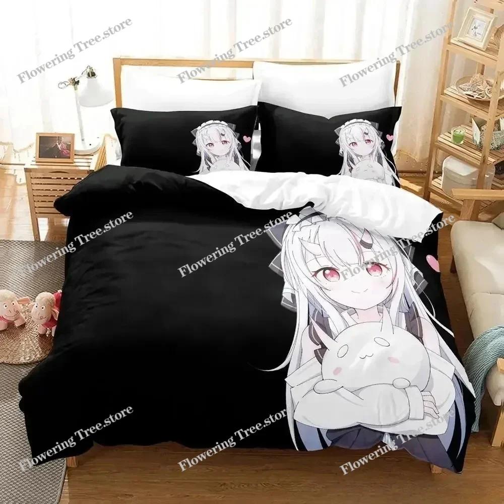 Комплект постельного белья Kawaii Nakiri Ayame, односпальная кровать, двуспальная кровать, двуспальная кровать, комплект постельного белья для взрослых и детей, комплект постельного белья с 3D-принтом и рисунком аниме