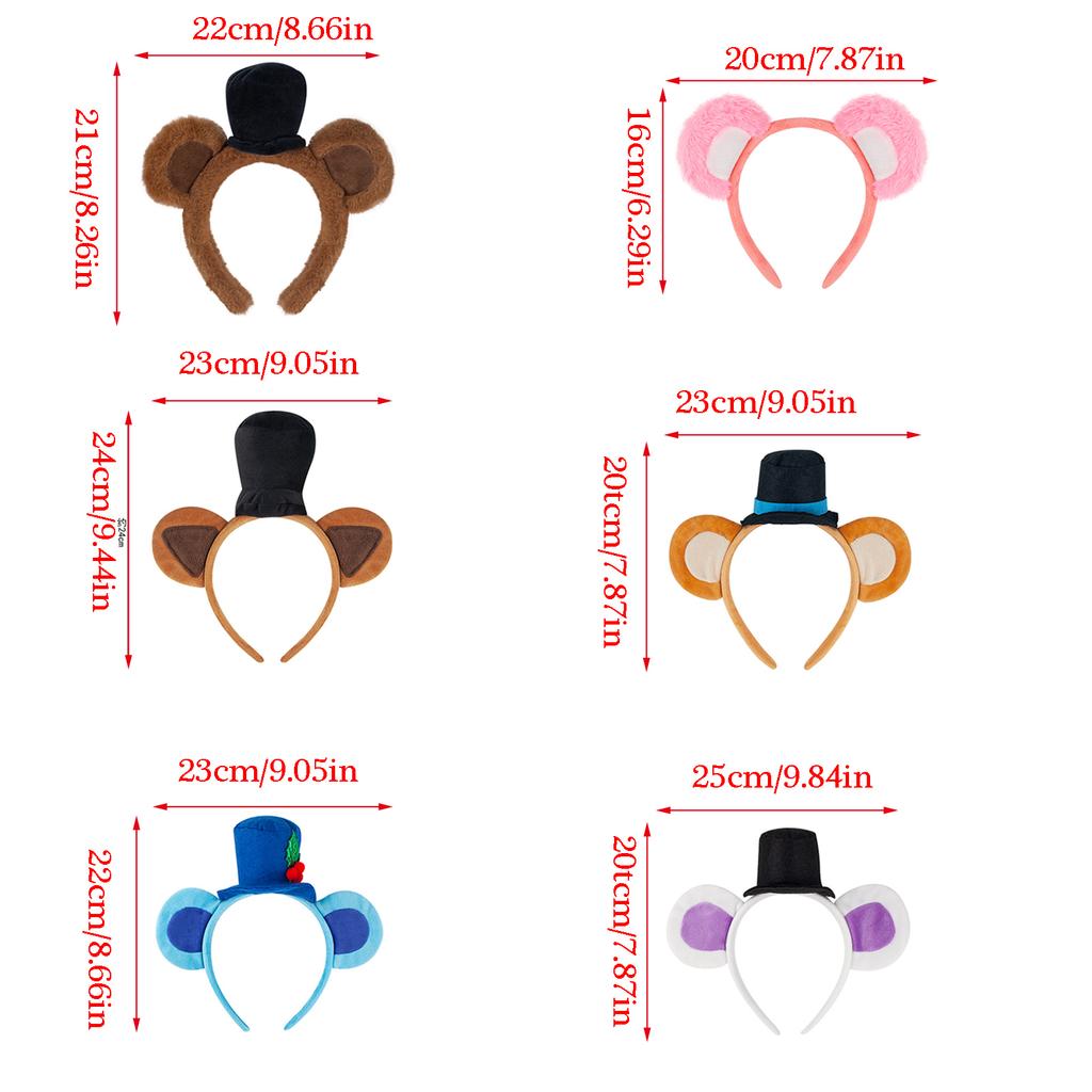 Lovely Plush Bear Ear Headband for Women Girl Birthday Party Gathering Headpiece School Event Accessory Stage Hairhoop