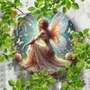 Fairy Forest Round Metal Sign 2D Wall Art Magical Floral Butterfly Decor for Home Cafe Bar