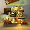 Spilay DIY Деревянный Миниатюрный Кукольный Домик Набор для Начинающих Рукодельников Ha LED Музыка Пылезащитный Чехол Рождественский Подарок для Детей от 14 лет и старше 1/24 - + Свет, Коробка, -