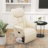 Кресло-качалка, Функция recliner, Имитация кожи, Подставка для ног, до 150 кг, 78 x 80 x 109 см, Кремовый
