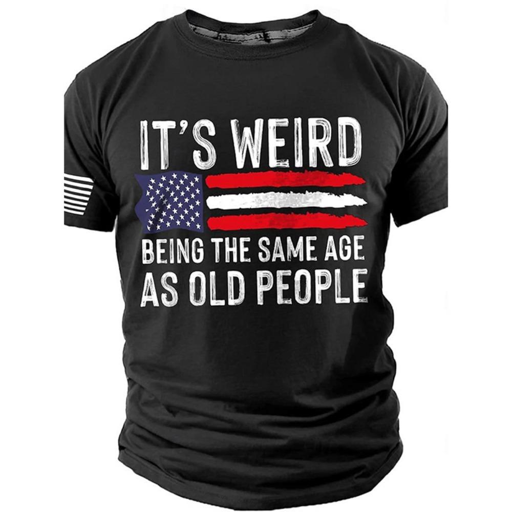 Летняя мужская футболка с принтом ретро-флага, 3D-черепом, круглым вырезом, коротким рукавом, повседневная дышащая мужская футболка большого размера, популярная модель