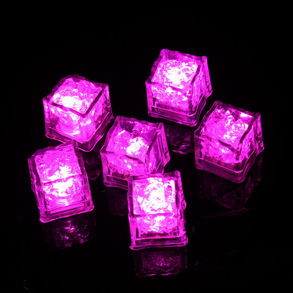 12pcs LED Light Up Ice Cubes, Waterproof Colorful Glowing Ice Cubes For Drinks, Flashing In The Dark Ice Cube For Club Bar Party Decoration