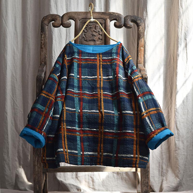 Johnature Women Pullover Vintage Autumn O-Neck Long Sleeve Spring Fall Loose Warm Chinese Style Print Floral Tops