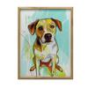 Poster Happy Dog On Green Background Poster Happy Dog On Green Background, 40X50 Cm, Black Aluminum Frame, 230 Gsm Matte Paper