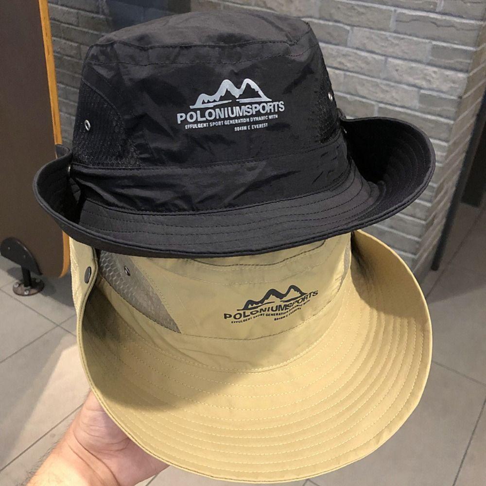 Wide Brim Bucket Hat Sun Protection Panama Hat Summer Fisherman Cap  Camping Hiking