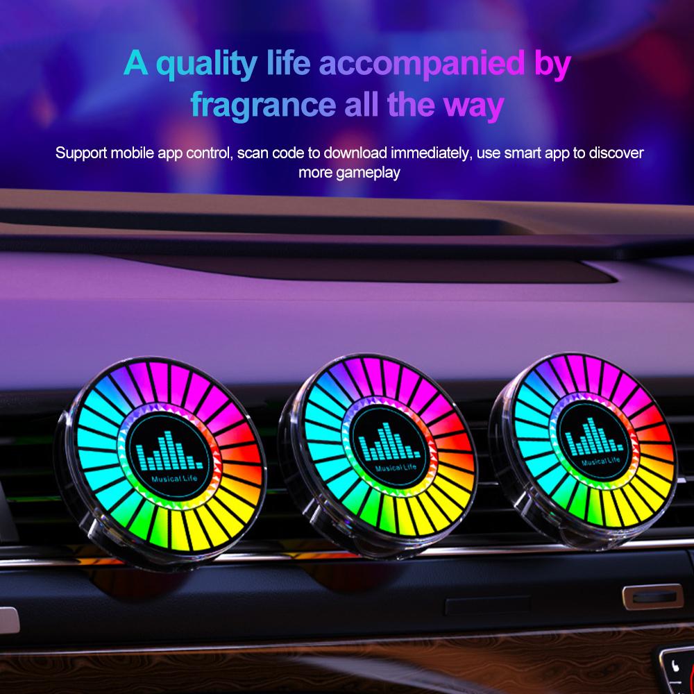 Car Ambient Lamp Rgb Led Atmosphere Lights 3D Sound Control Music Rhythm Lights Air Freshener for Bmw F10 Toyota Car Accessories