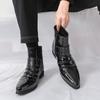 Мужские кожаные ботинки челси Модная и универсальная формальная обувь Трендовая одежда для вечеринок Повседневная одежда для поездок на работу