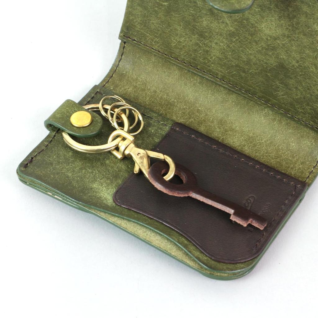 REAL Key Card Coin Case Key Case Keyless Smart Key Card Case with Coin Purse Genuine Leather Natural Wood Wood Leather Made In Japan [VARCO WOOD]