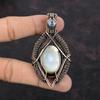 Black Mother Of Pearl Pendant Copper Wire Wrapped Gemstone Pendant Handmade Jewelry Rainbow Moonstone Pendant Copper Wire Jewelry For Gift
