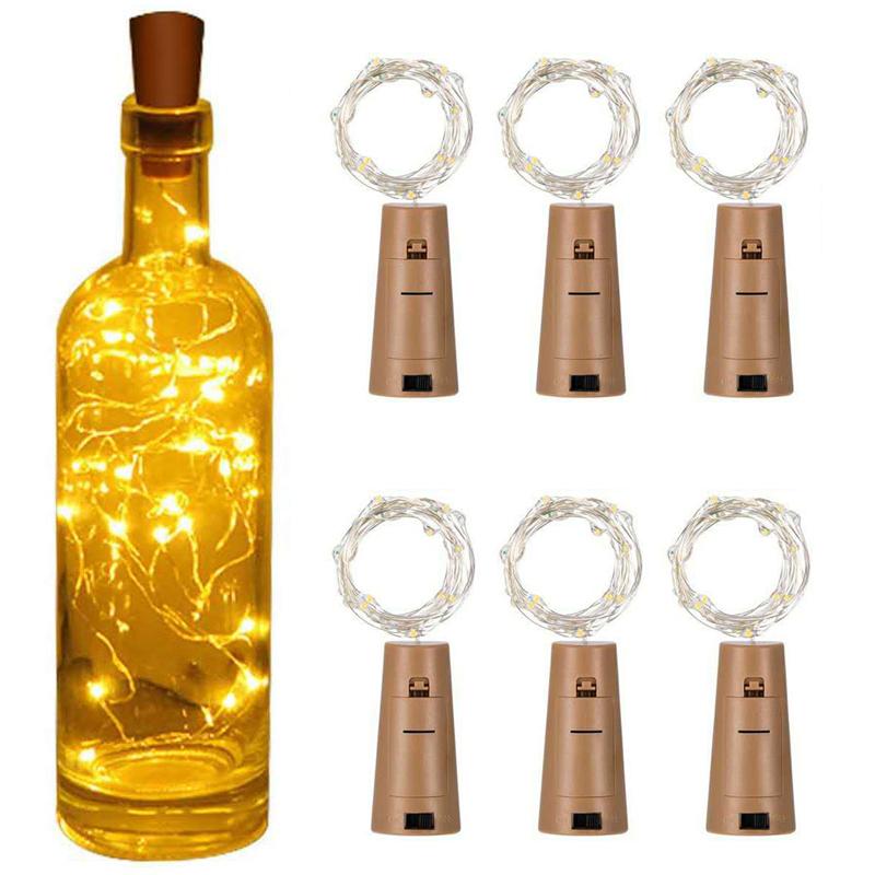 Wine Bottle Light With Cork LED String Lights Battery Fairy Lights Garland Christmas Party Wedding Bar Decoration
