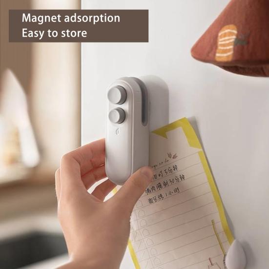 Mini Bag Sealer with Cutter Magnetic USB Rechargeable Portable Snacks Food Vacuum Bag Heat Sealing Machine Resealer Opener Kitchen Gadget ADM