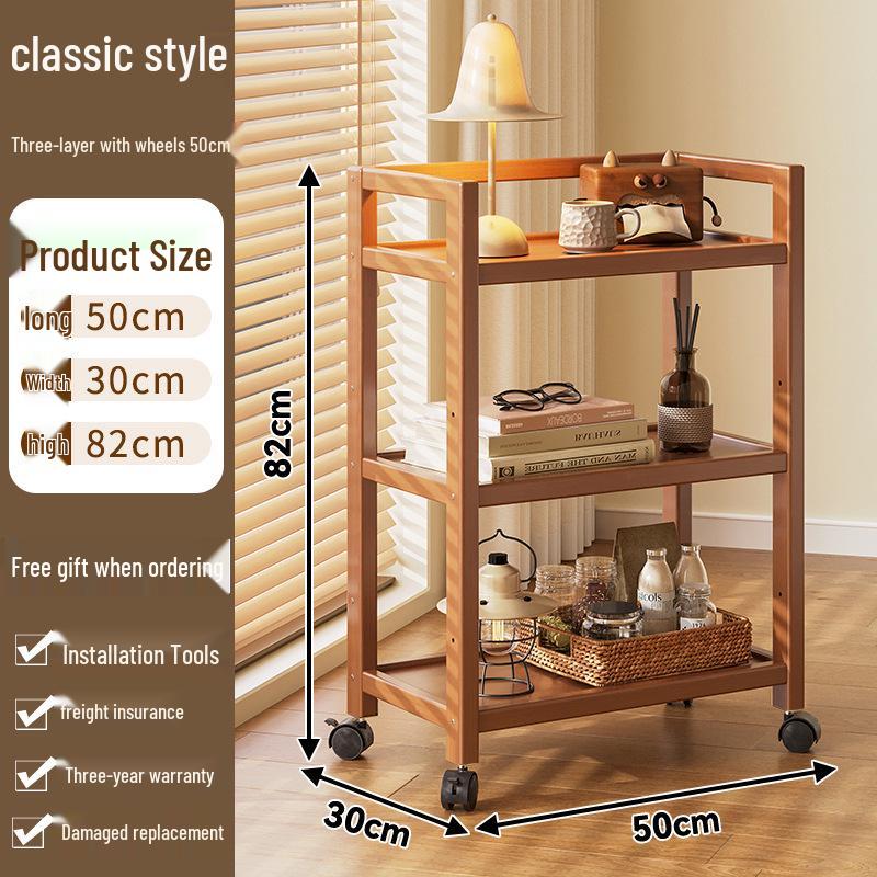 Многоярусная мобильная стойка для хранения: Напольная, многофункциональная тележка для гостиной и предметов домашнего обихода.