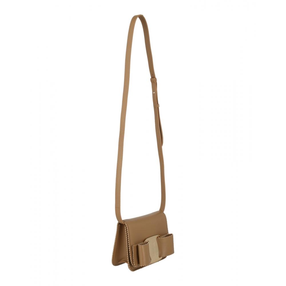 Salvatore Ferragamo Mini Vara Bow Crossbody Bag Camel