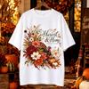 Harvest and Home Turkey Say Shirt | Thanksgiving Floral Tee | Cozy Autumn Botanical T Shirt
