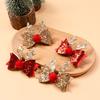1/2Pcs Vintage Gold Sparkle Bow Hair Clips For Girls Cute Children Hairpins Barrettes Headwear Kids Christmas Hair Accessories