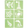Plastic Stencil - The Sea - Pack of 6 - 14 X 15 Cm - Mixed - Children