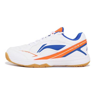 Кроссовки для бадминтона Li Ning Rubber Non-Slip, износостойкие, средней высоты, унисекс, оранжево-синие, AYTT039-3
