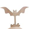 Halloween Candle Holder Wooden Holder, Silhouette Ghost/Bat/Scarecrow/Bat Bat Shadow Casting Tealight for Home Table Fireplace Decor Black Cat Base