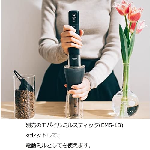 Кофемолка HARIO Прозрачная черная ручная мельница Керамическая тонкая подарочная MSS-1TB