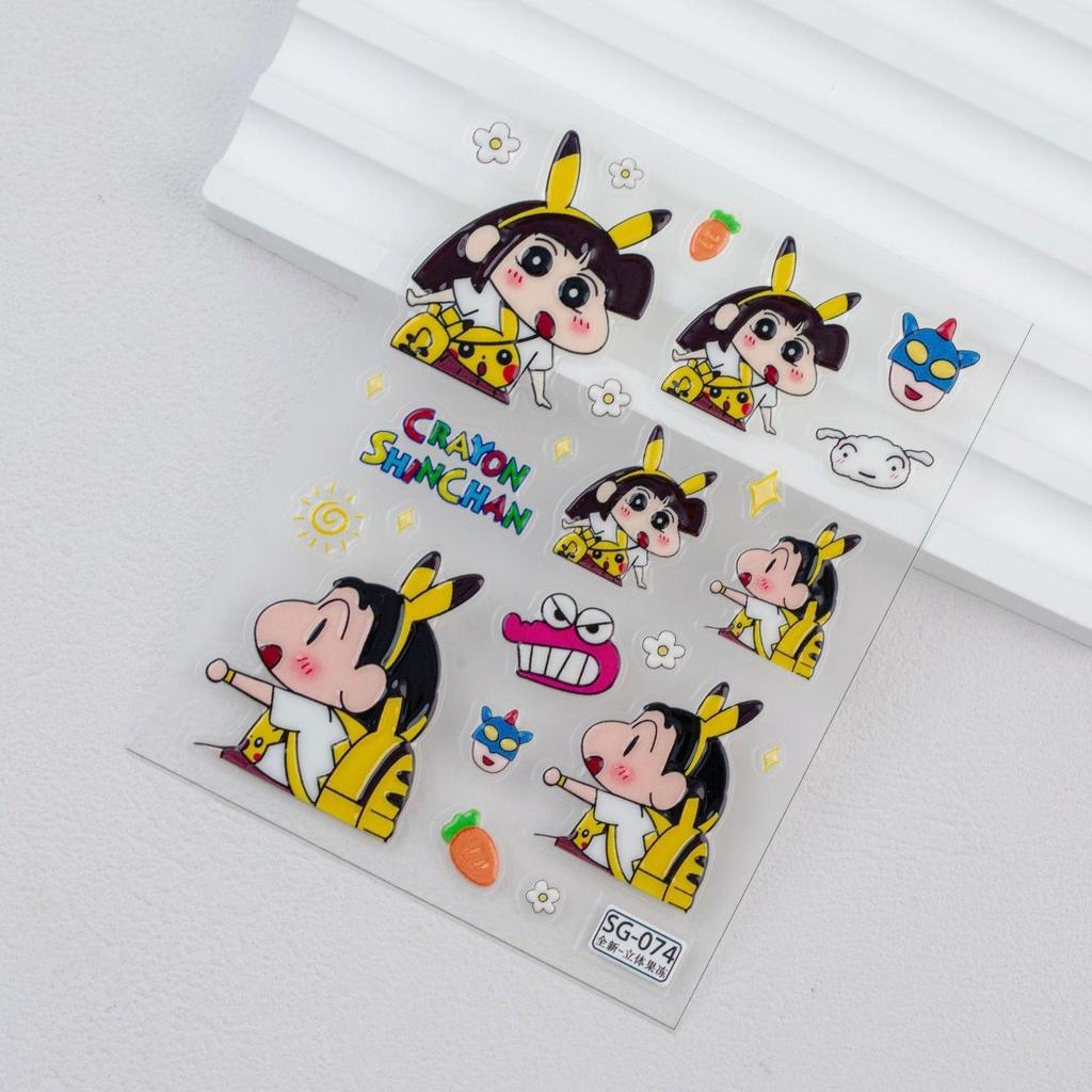 Мультяшные желе-наклейки с Крейзи Шин-чан: Милые и смешные выражения для телефонов, планшетов, бутылок для воды, DIY-декора