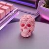 3D Printed Rose Skull Figurine, Durable Plastic Gothic Skull Flowers Sculpture with Detailed Petal And Bone Texture, Matte Finish Halloween Decor Gift