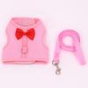1 Set Pet Harness Leash Stylish Bow Decoration Small Pets Rabbit Traction Harness for Outdoor Walking