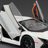 Lamborghini Revuelto 1:24 литых суперкара, гоночная модель из сплава с механизмом обратного хода, черная