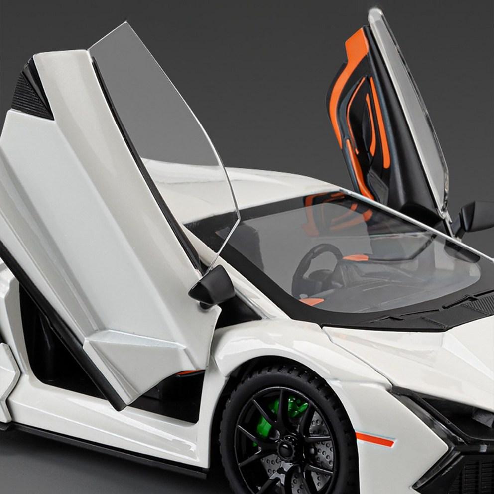 Lamborghini Revuelto 1:24 литых суперкара, гоночная модель из сплава с механизмом обратного хода, черная