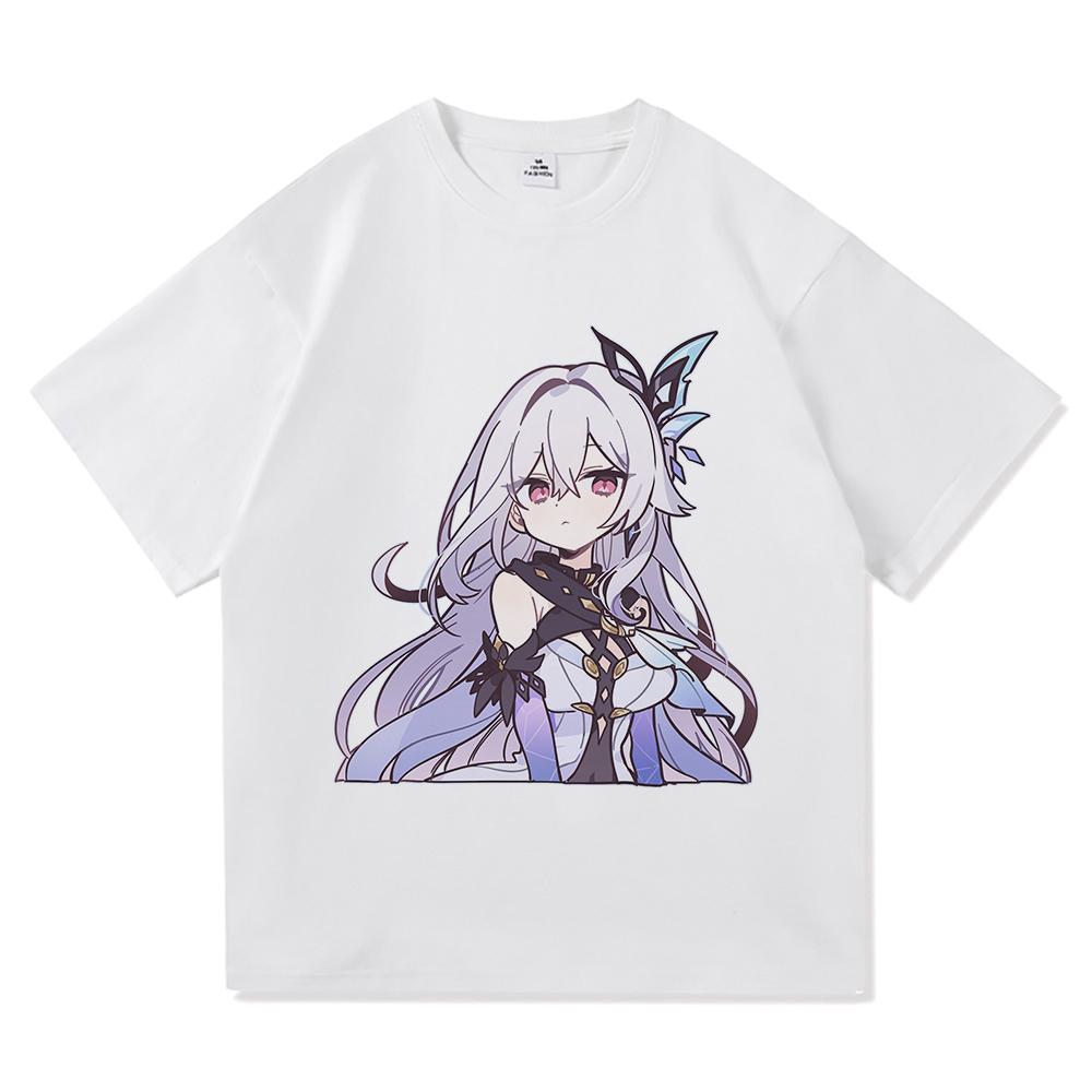 Футболка Genshin Impact Skirk Горячая Мода Мужская/Женская Эстетичная Смешная Милая Графическая Футболка Высокого Качества Повседневные Хлопковые Футболки