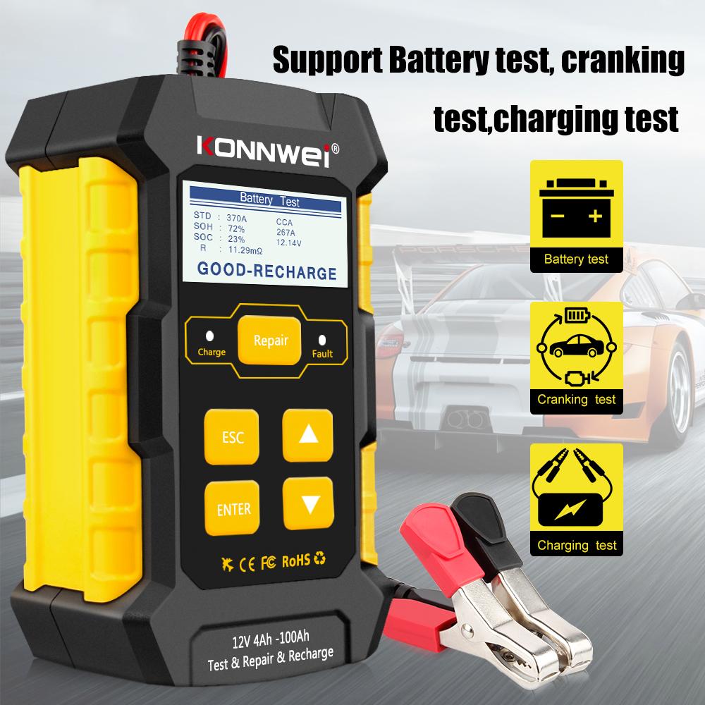 KONNWEI KW510 Full Automatic 12V Car Battery Tester Pulse Repair 5A Chargers Wet Dry AGM Gel Lead Acid OBD2 Car Repair Tool