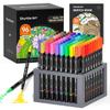 Shuttle Art Brush Watercolor 96 Color Includes 1 Coloring Marker Watercolor Twin Brush Fine Point Quick Picture Art Case Included Pen, Brush, Set,