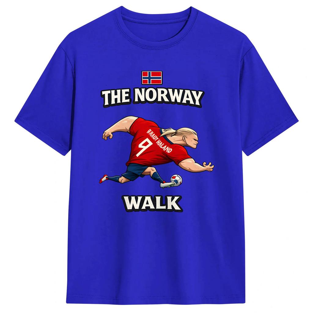 Unisexs Erling Haaland T Shirts The Norway Walk Pure Cotton Tops Vintage Short Sleeve Crewneck Tees Summer TShirts