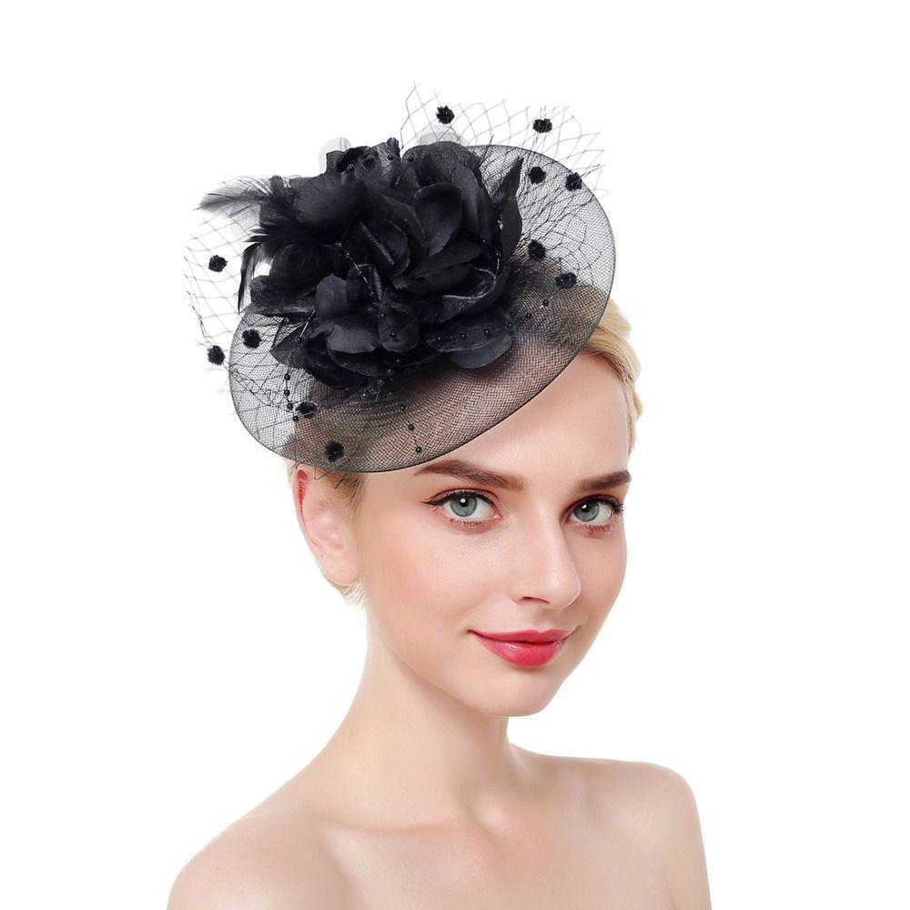 Стильные шапки-волшебники, свадебные цветочные сетчатые повязки на голову, коктейльные головные уборы для чаепития для женщин и девочек
